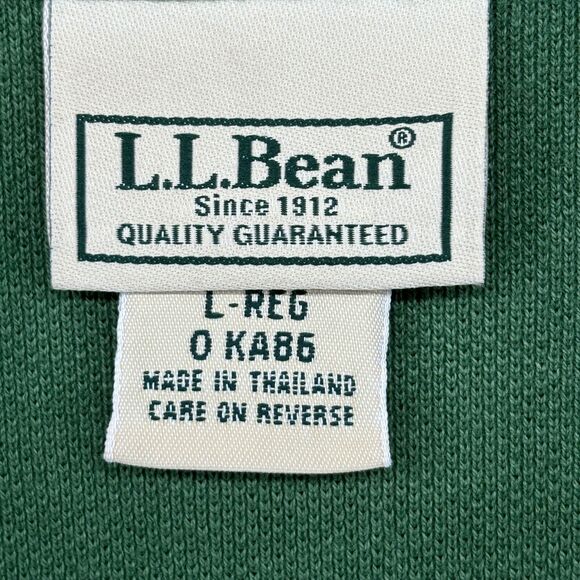 LL BEAN Shirt Mens L Golf Polo Short Sleeve Y2K 2000s Pique Cotton Green VTG - Picture 10 of 15